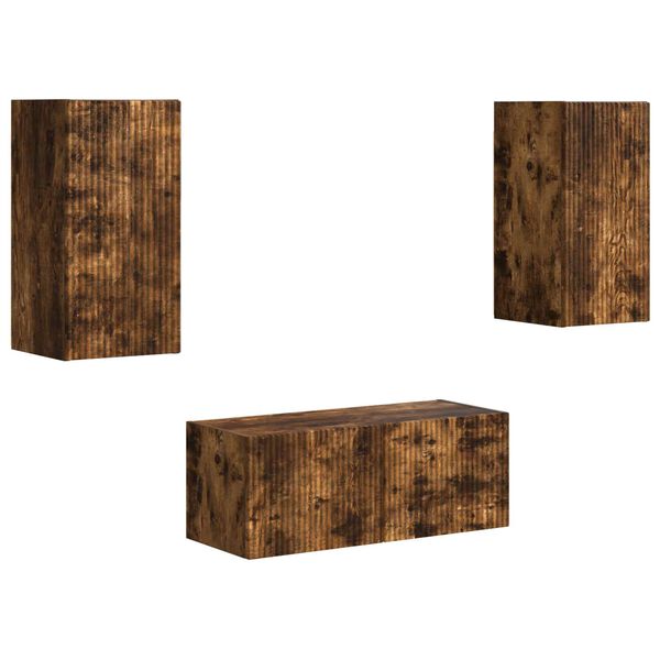 vidaXL Conjunto de mueble de TV 6 pcs Roble ahumado