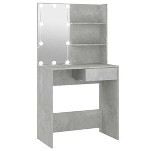 vidaXL Tocador con LED color gris hormig&oacute;n 74,5x40x141 cm