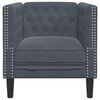 vidaXL Sill&oacute;n Chesterfield de terciopelo gris oscuro