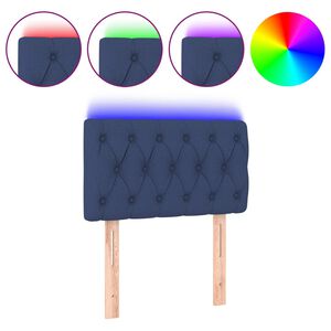 vidaXL Cabecero con LED de tela azul 80x7x78/88 cm