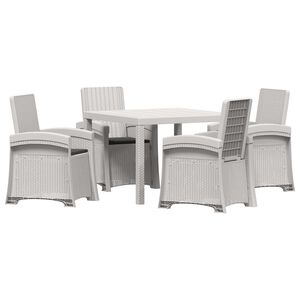 vidaXL Conjunto de Comedor de Jard&iacute;n 5 uds. Blanco y Antracita PP