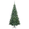 vidaXL &Aacute;rbol de Navidad artificial con luces y bolas verde 240 cm