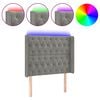 vidaXL Cabecero con LED de terciopelo gris claro 103x16x118/128 cm
