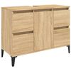 vidaXL Set de muebles de ba&ntilde;o 3 pzas madera contrachapada roble Sonoma