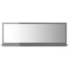 vidaXL Espejo de ba&ntilde;o madera contrachapada gris brillo 100x10,5x37 cm