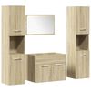 vidaXL Juego de muebles de ba&ntilde;o 4 pzas contrachapada roble Sonoma