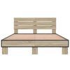 vidaXL Estructura cama madera ingeniería metal roble Sonoma 135x190 cm