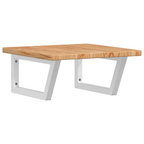 vidaXL Estante de lavabo de pared de acero y madera maciza de roble