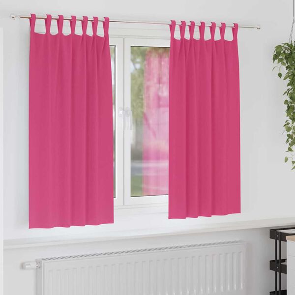vidaXL Cortinas Opacas con Anillas 2 pcs Rosa Brillante 175 x 140 cm