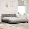 vidaXL Estructura de cama con LED sin colch&oacute;n tela gris taupe 180x200 cm