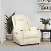 vidaXL Sill&oacute;n reclinable el&eacute;ctrico de cuero sint&eacute;tico blanco crema