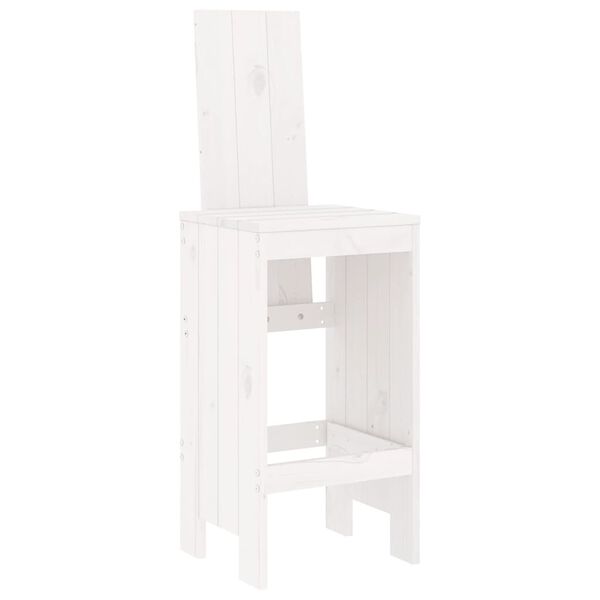 vidaXL Set de mesa y taburetes altos jardín 7 pzas madera pino blanco
