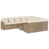vidaXL Set de sof&aacute;s de jard&iacute;n 11pzas con cojines rat&aacute;n sint&eacute;tico beige