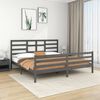 vidaXL Estructura de cama sin colch&oacute;n madera maciza gris 200x200 cm