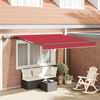 vidaXL Toldo Retr&aacute;ctil con luces de tiras LED Rojo 350 x 250 cm tela