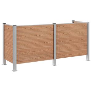 vidaXL Valla de Cubo de Basura Marr&oacute;n 237 x 85 x 115 cm Aluminio y WPC