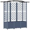 vidaXL Cama elevada con trellis y techo Gris 163 x 40 x 141 cm PP