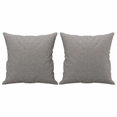 vidaXL Sofá de 2 plazas con almohadas y cojines tela gris claro 140 cm