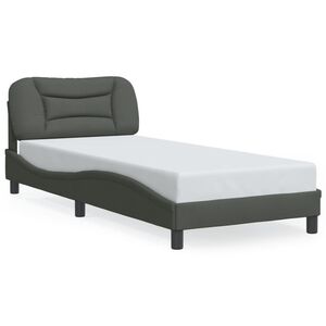 vidaXL Estructura de cama sin colch&oacute;n Hvar tela gris oscuro 80x200 cm