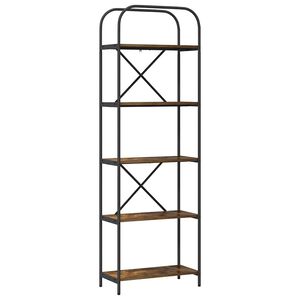vidaXL Estante de libros 5 niveles 60 x 30 x 183 cm Roble ahumado
