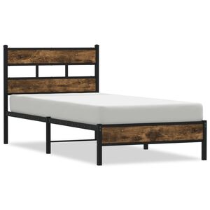 vidaXL Estructura cama con cabecero sin colch&oacute;n roble Sonoma 100x190cm