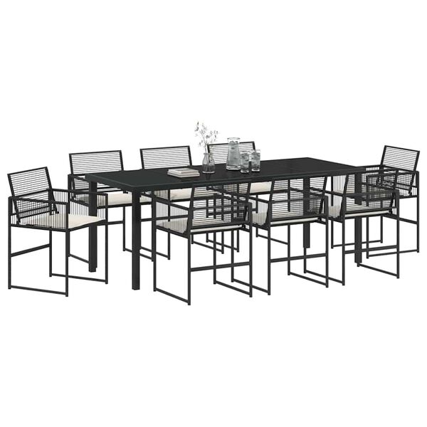 vidaXL Conjunto de Comedor de Jard&iacute;n 9 pcs Negro