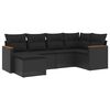 vidaXL Set de sof&aacute;s de jard&iacute;n 6 piezas y cojines rat&aacute;n sint&eacute;tico negro