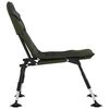 vidaXL Silla de pesca con patas para barro ajustables plegable verde