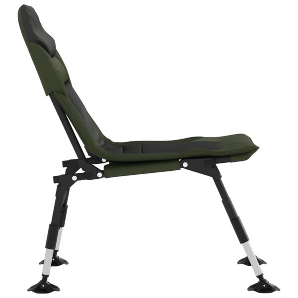 vidaXL Silla de pesca con patas para barro ajustables plegable verde