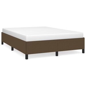 vidaXL Cama sin colch&oacute;n tela marr&oacute;n oscuro 140x190 cm