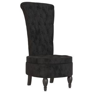 vidaXL Sill&oacute;n de respaldo alto con botones terciopelo negro