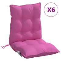 vidaXL Cojines para silla con respaldo bajo 6 uds tela Oxford rosa