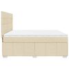 vidaXL Cama box spring con colch&oacute;n tela color crema 200x200 cm