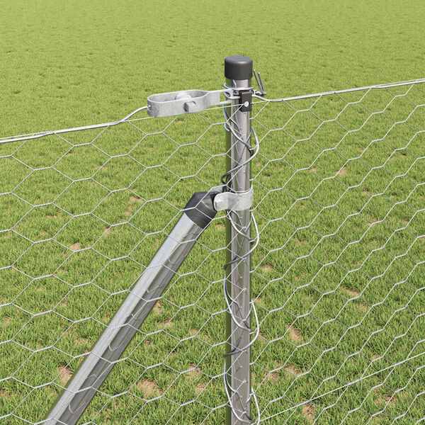 vidaXL Poste de Valla Plateado 25 x 1,4 m (malla de 36 mm) Acero