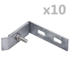 vidaXL Conector de esquina para pared 10 sets plateado