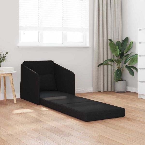 vidaXL Sof&aacute; cama Negro 65 x 80 x 83 cm tela