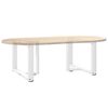 vidaXL Patas para mesa de centro en forma de T (2 unidades), color blanco, 60 x 25 x (42-43) cm, acero