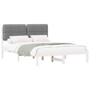vidaXL Estructura de Cama con Cabecera Tapizada Gris Claro