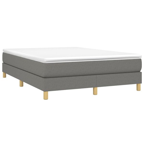 vidaXL Estructura de cama con somier tela gris oscuro 140x190 cm