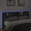 vidaXL Cabecero de cama con LED negro 220x16,5x103,5 cm