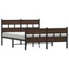 vidaXL Estructura de cama sin colch&oacute;n metal marr&oacute;n roble 150x200 cm
