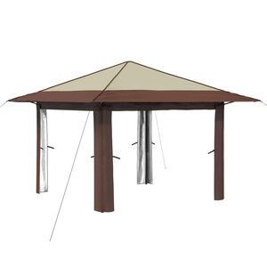 vidaXL Gazebo sin Pared Lateral 3.3 x 3.3 m Crema y marr&oacute;n