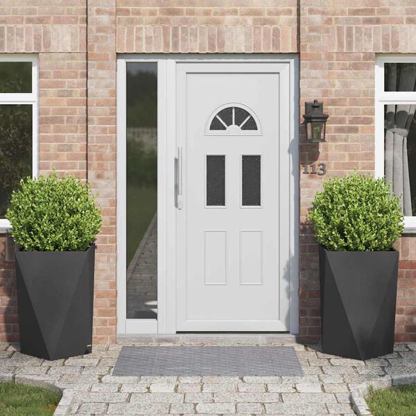 vidaXL Jardinera 2 pcs Negro 50 x 50 x 75 cm Acero