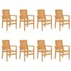 vidaXL Sillas de jard&iacute;n apilables 8 uds madera de teca 56,5x57,5x91 cm