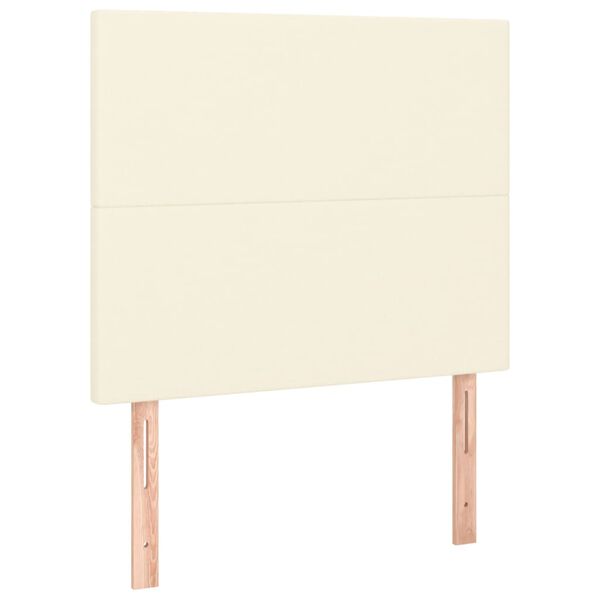 vidaXL Cabecero con luces LED cuero sint&eacute;tico crema 100x5x118/128 cm