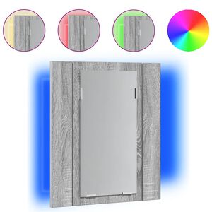 vidaXL Armario de ba&ntilde;o con espejo LED madera gris Sonoma 40x12x45 cm