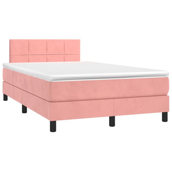 vidaXL Cama box spring con colch&oacute;n terciopelo rosa 120x190 cm