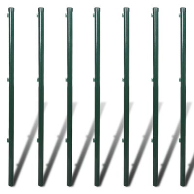 vidaXL Valla tela metálica con postes acero verde 0,8x15m