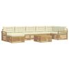 vidaXL Conjunto de sof&aacute;s de exterior con coj&iacute;n 8 pcs Blanco y Crema