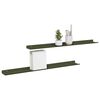 vidaXL Estante flotante 2 pcs Verde Oliva 80 x 9 x 2,5 cm Acero